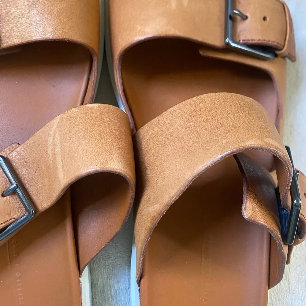 ECCO FLOWT LEATHER SANDAL SLIDE DOUBLE BUCKLE​​​​‎